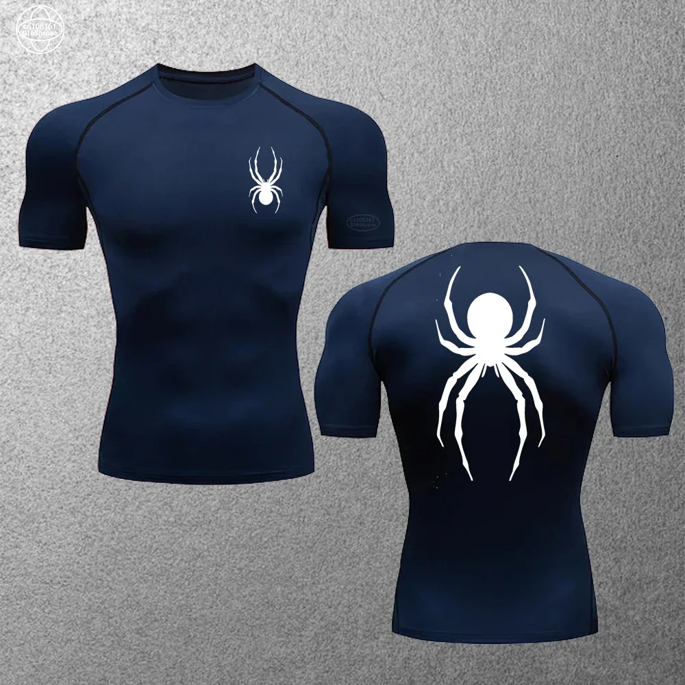 قميص ضغط مرن للرجال ، تي شيرت ضيق جيد التهوية ، ملابس رياضية سريعة الجفاف ، توب جري ، كاجوال ، الصيف ، ، ، ، من من