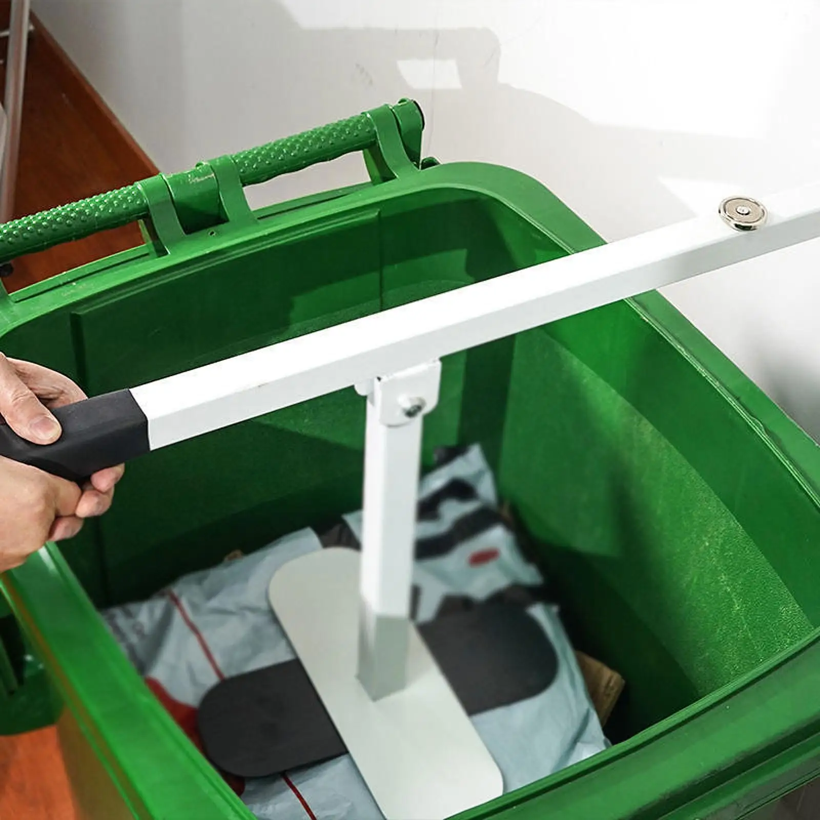 ضاغط القمامة اليدوي، ضاغط قمامة الطعام، سلة المهملات المنزلية، أداة ضغط إعادة تدوير النفايات، نظام ضغط القمامة