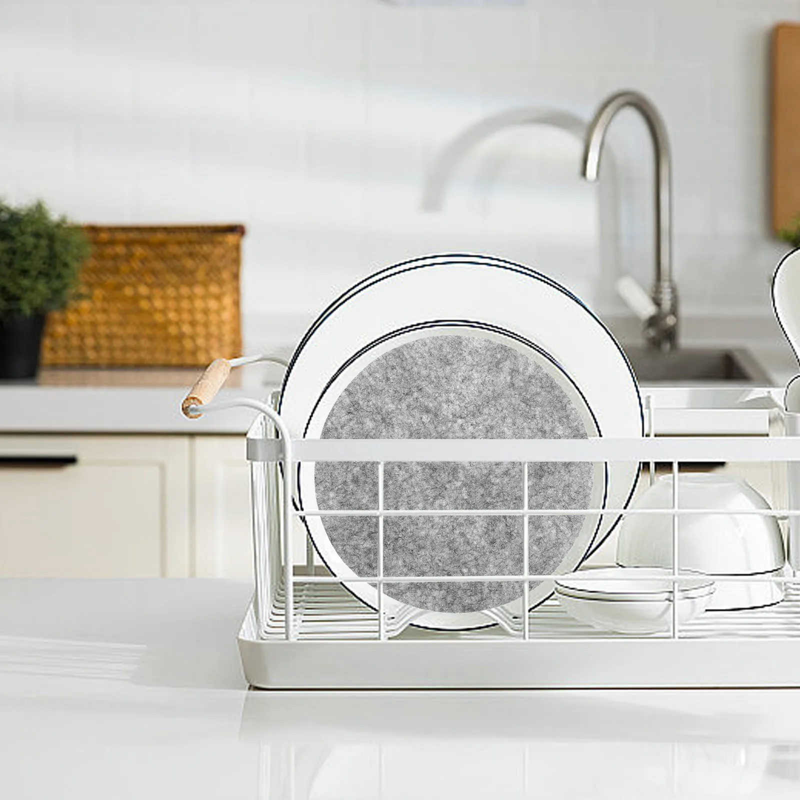

24pcs Felt Protective Pads Grey Large Medium Small Sizes Reusable Kitchen Supplies Dish Storage Protectors Pan Dividers Pot