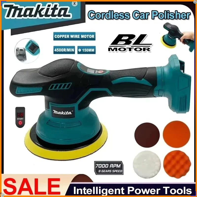 

Беспроводная полировальная машина Makita с 8 скоростями и цифровым дисплеем, электрическая полировальная машина для авто, для нанесения воска и полировки, совместима с литиевыми аккумуляторами Makita.