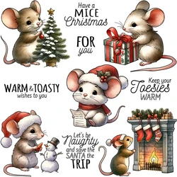 Mangocraft Cute Little Mouse Christmas Gifts Cutting Dies Clear Stamp DIY Scrapbooking Metal Dies Silicone Stamp For Cards Album