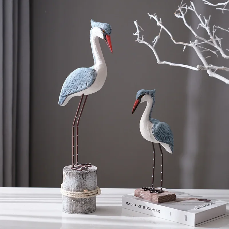 

Mediterranean Style Retro Bluebird Home Decor with Table Decoration, Creative and Unique Shape, Wooden Material, Thickened Base