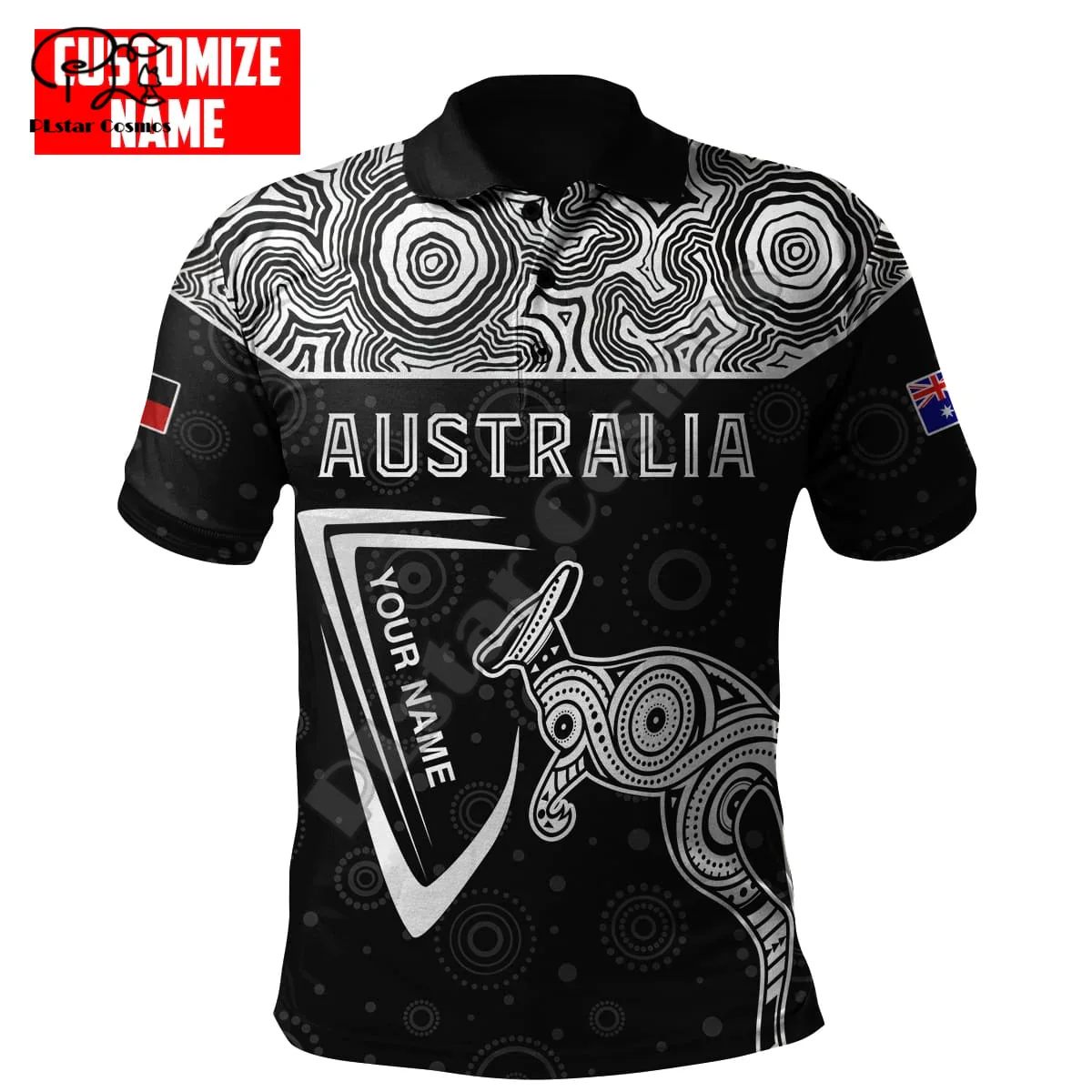 

Custom Name Indigenous Australia Aboriginal Retro Tattoo 3DPrint Summer Harajuku Unisex Casual Funny Polo Shirts Short Sleeves H