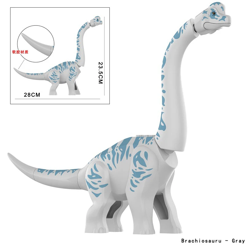 Jurassic Dinosaur World Brachiosaurus Building Blocks Diplodocus Dino Figures MOC Dinosaur Bricks For Children Educational Toys