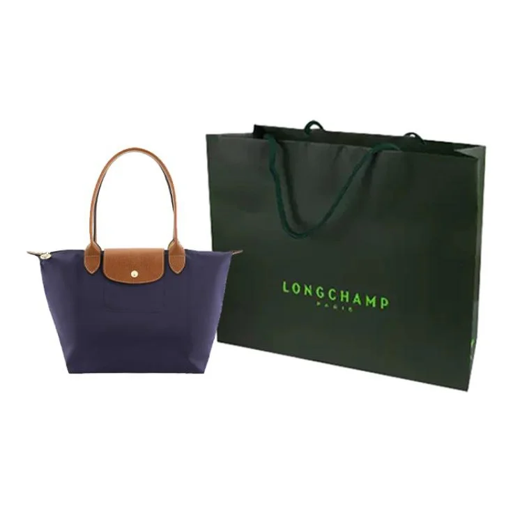 LONGCHAMP Le Pliage Canvas With Leather Trim Tote Bag, Shopping Bag, Handbag, Shoulder Bag Medium Women's Marine Blue 2605089P68 view 2