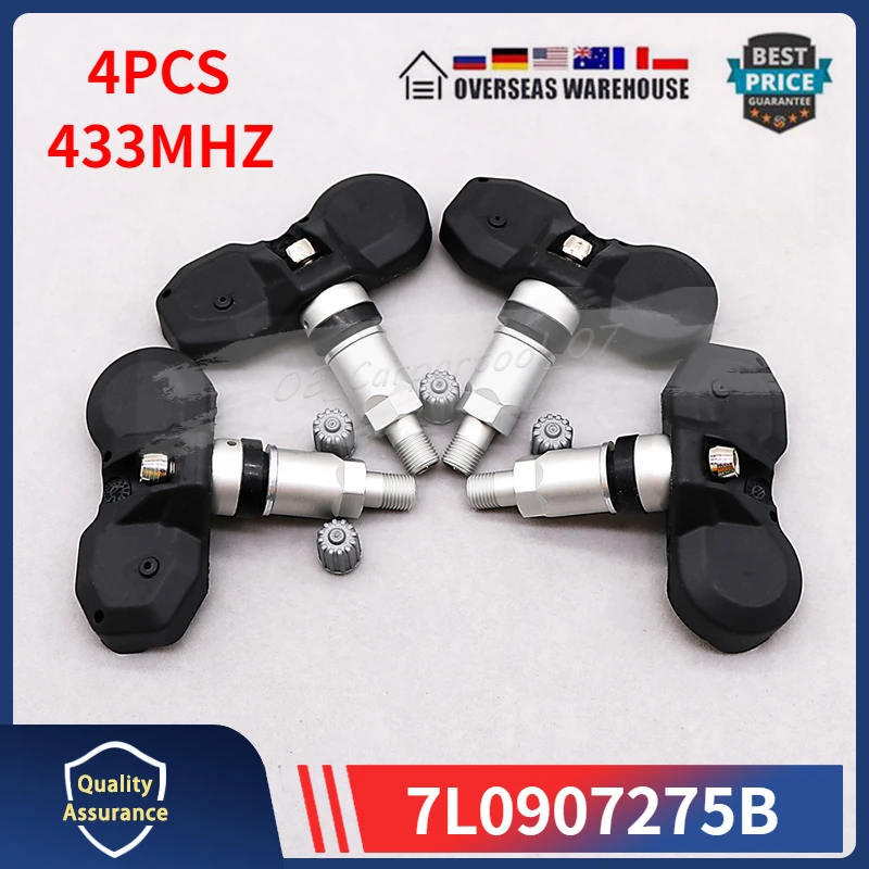 4PCS/Lot Car Tire Pressure Monitor System Sensor 7L0907275B For 2004 2005 2006 VW Touareg Porsche Cayenne 433MHZ TPMS 7L0907275D