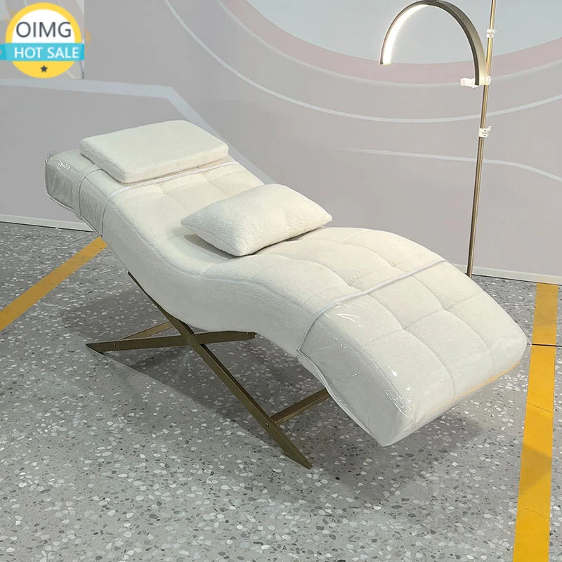 Arc Shape Luxury Eyelash Extension Bed Salon Chair for Beauty Eyelash Massage Bed