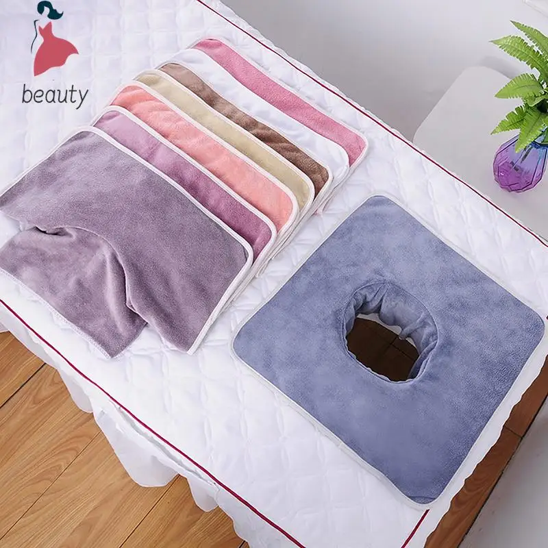 Mesa de masaje para SPA de belleza, toalla facial con agujero, Bandana para cama, 35x35 Cm