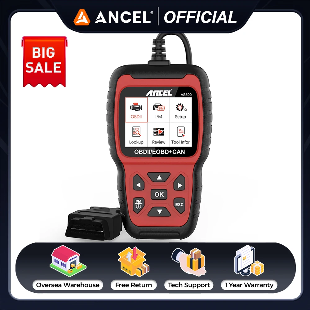

Ancel AS500 OBD2 Car Diagnostics OBD 2 Engine Code Reader Scanner Multilingual Free Update ODB2 Automotive Scanner