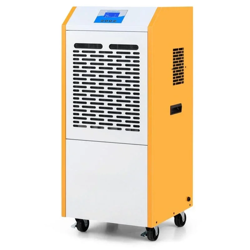 

290 Pints Commercial Dehumidifier with Pump and Drain Hose for Basement Warehouse-Yellow