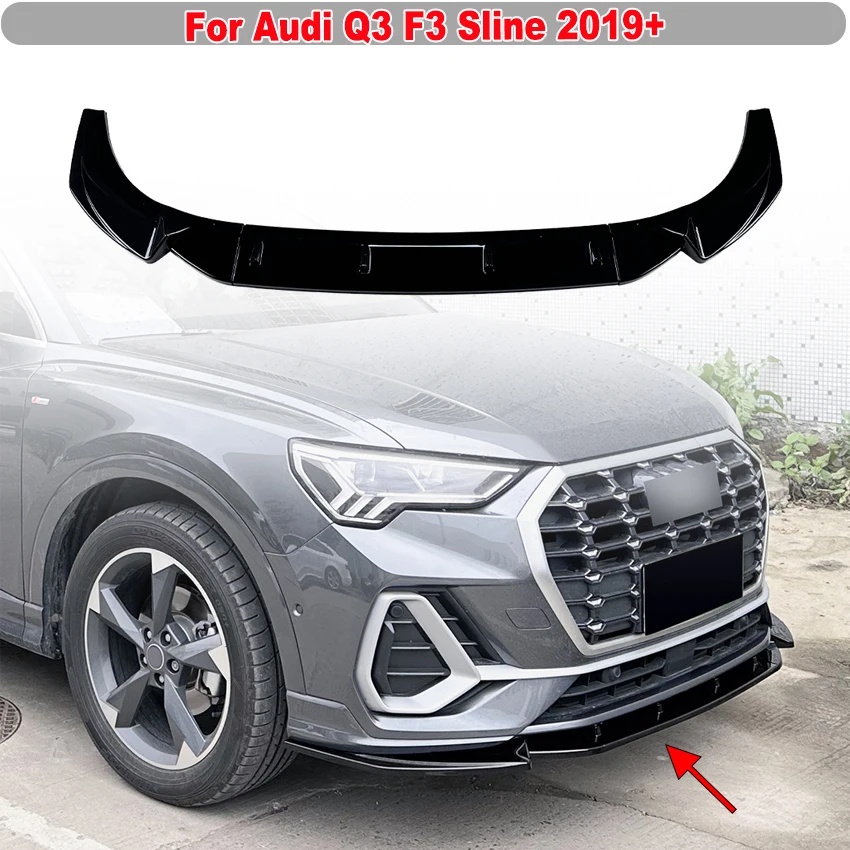 

Front Bumper Lip Body Kit For Audi Q3 F3 Sline 2019+ Front Diffuser Spoiler Guards Side Splitter Deflector Car Accessories