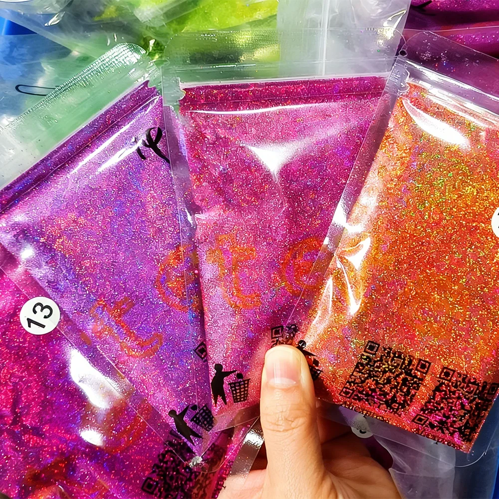 50g/Beutel Schillerndes Laser-Nagelglitzerpulver 0,2mm Holographische Nagelglitzerflocken Staubpulver für DIY-Nagel-Maniküre-Zubehör – Detail 4