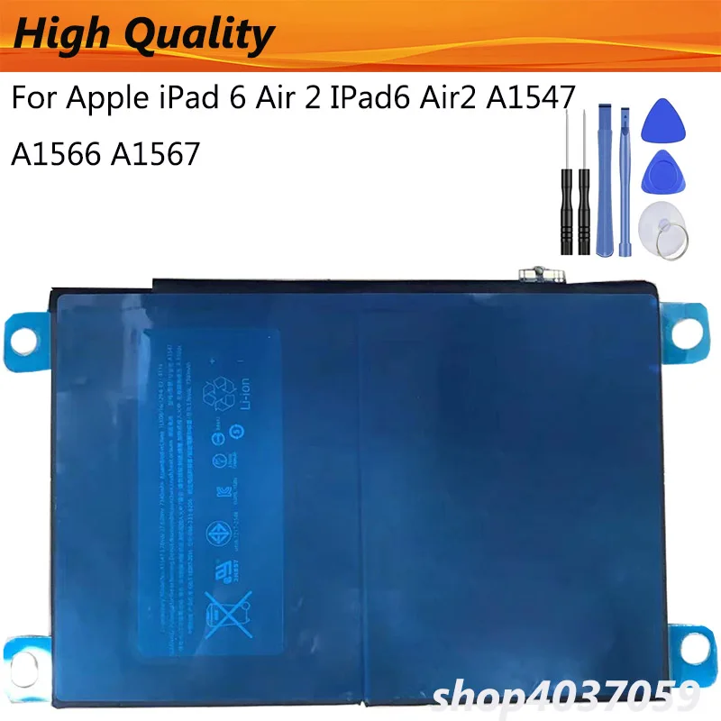 7340mAh Replacement Battery For Apple iPad 6 Air 2 IPad6 Air2 A1547 A1566 A1567 battery + Tools