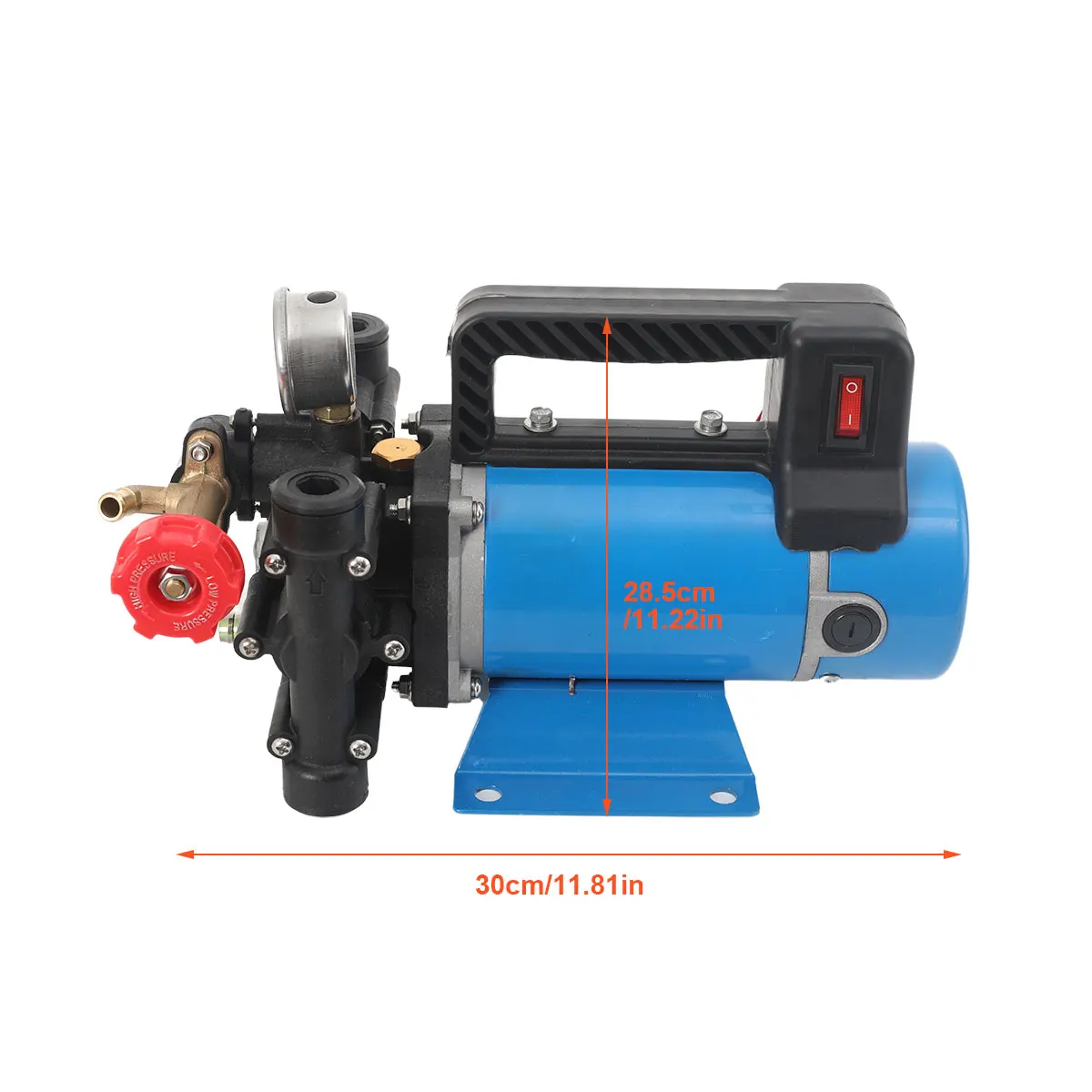 Landwirtschaftliche elektrische Hochdruckpumpe, 24 V, 16 l/min, Doppelzylinder-Kolbenpumpe, Sprühen, Bewässerung, Autowaschanlage, Pestizidsprüher – Detail 7