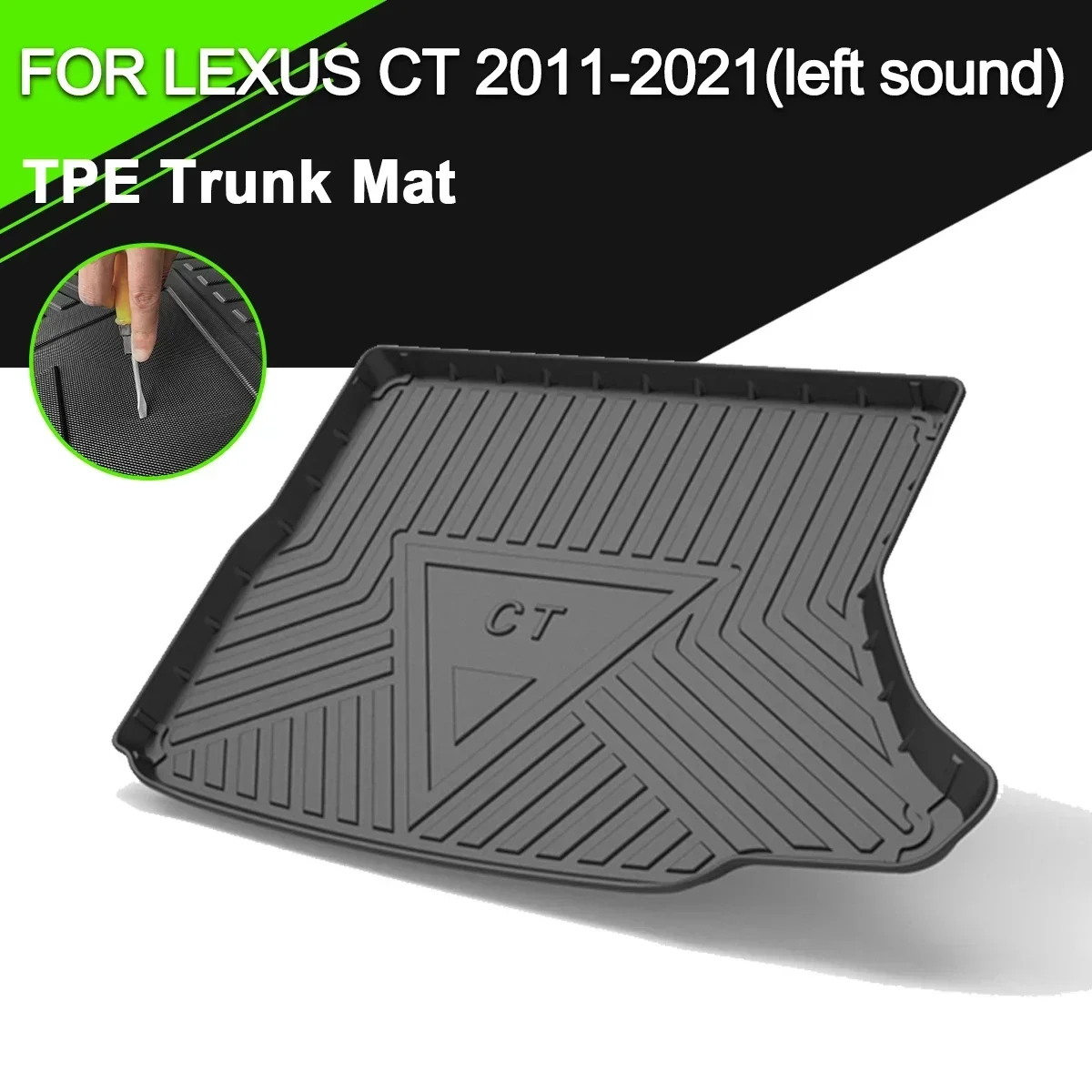 

Car Rear Trunk Cover Mat Rubber TPE Non-Slip Waterproof Cargo Liner Accessories For LEXUS CT 2011-2021 Left Sound