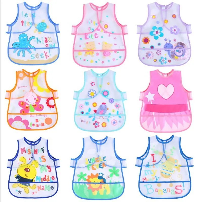 

New Design Cartoon Baby Aprons EVA Waterproof Translucent Bibs Feeding Baby Cloths Saliva Towel Print Apron Kids Girls Boys Bib