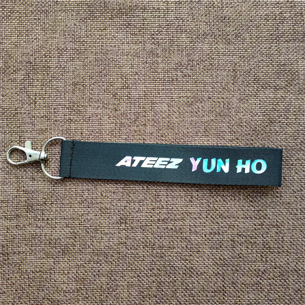 Kpop ATEEZ Name Bar Keychain Hongjoong Seonghwa Yunho Yeosang San Keyring Name Badge Pendant Accessories Fans Gift Collection