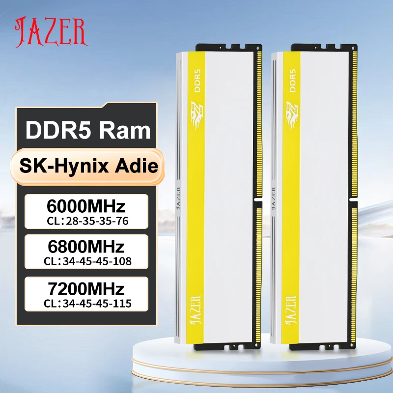 JAZER Desktop Ram DDR5 16GB 6000MHz 6800MHz 7200MHz 8000MHz High Performance Dimm PC5 Memoria Ram