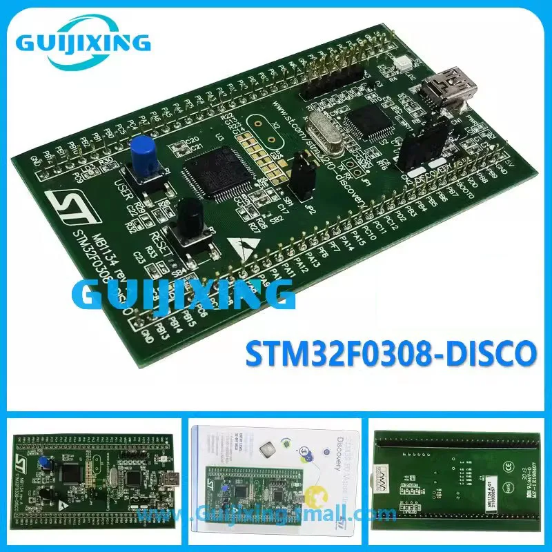 The original off-the-shelf STM32F0308-DISCO Discovery Kit uses the STM32F030R8 MCU