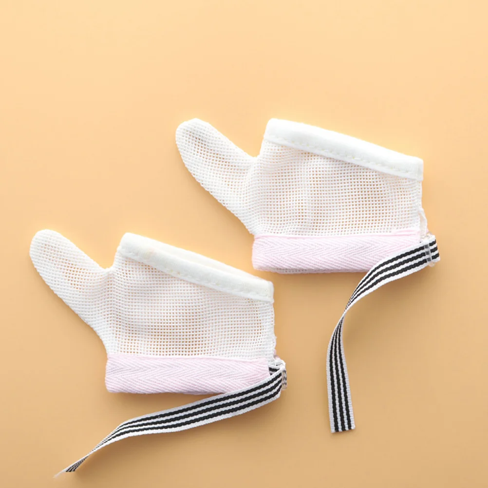 2 Pairs Anti-eating Gloves Infant Thumb Kids Medical Mittens Baby Protector Finger Nylon Sucking Guard Child for