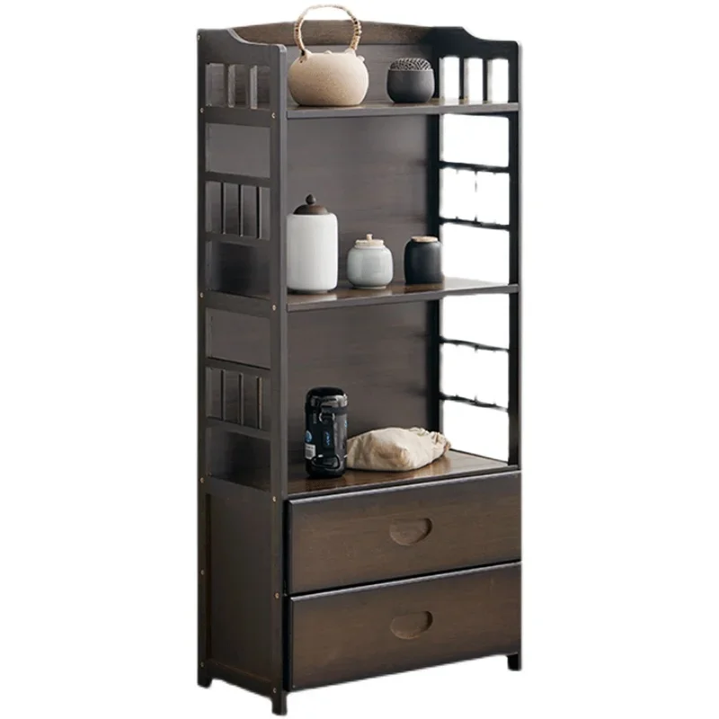 

ZL Solid Wood Sideboard Storage Rack Office Tea Side Cabinet Display Locker