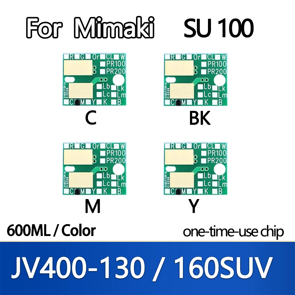 

600ML SU100 SU 100 Ink Chip for Mimaki JV400-130 160SUV Ink Bottle disposable chip K C M Y