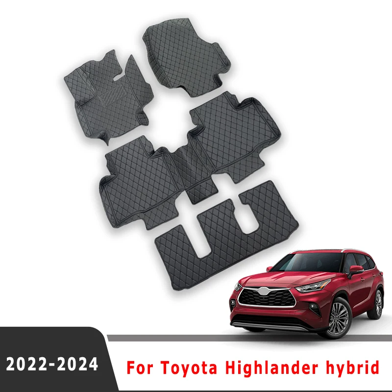 LHD For Toyota Highlander Hybrid 2022 (7 Seater) Car Floor Mats Accessories Interior Parts Floorlines Foot Pads Dash Rugs Pedal