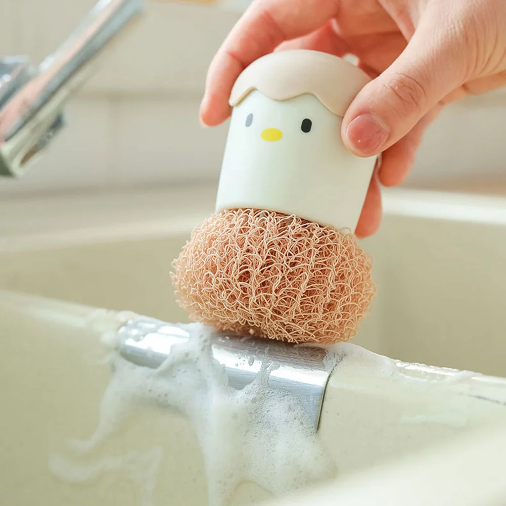 

Cute Egg Kitchen Cleaning Brush Silicone Dishwashing Brush Fruit Vegetable Cleaning Brushes Pot Pan Sponge Scouring Pads