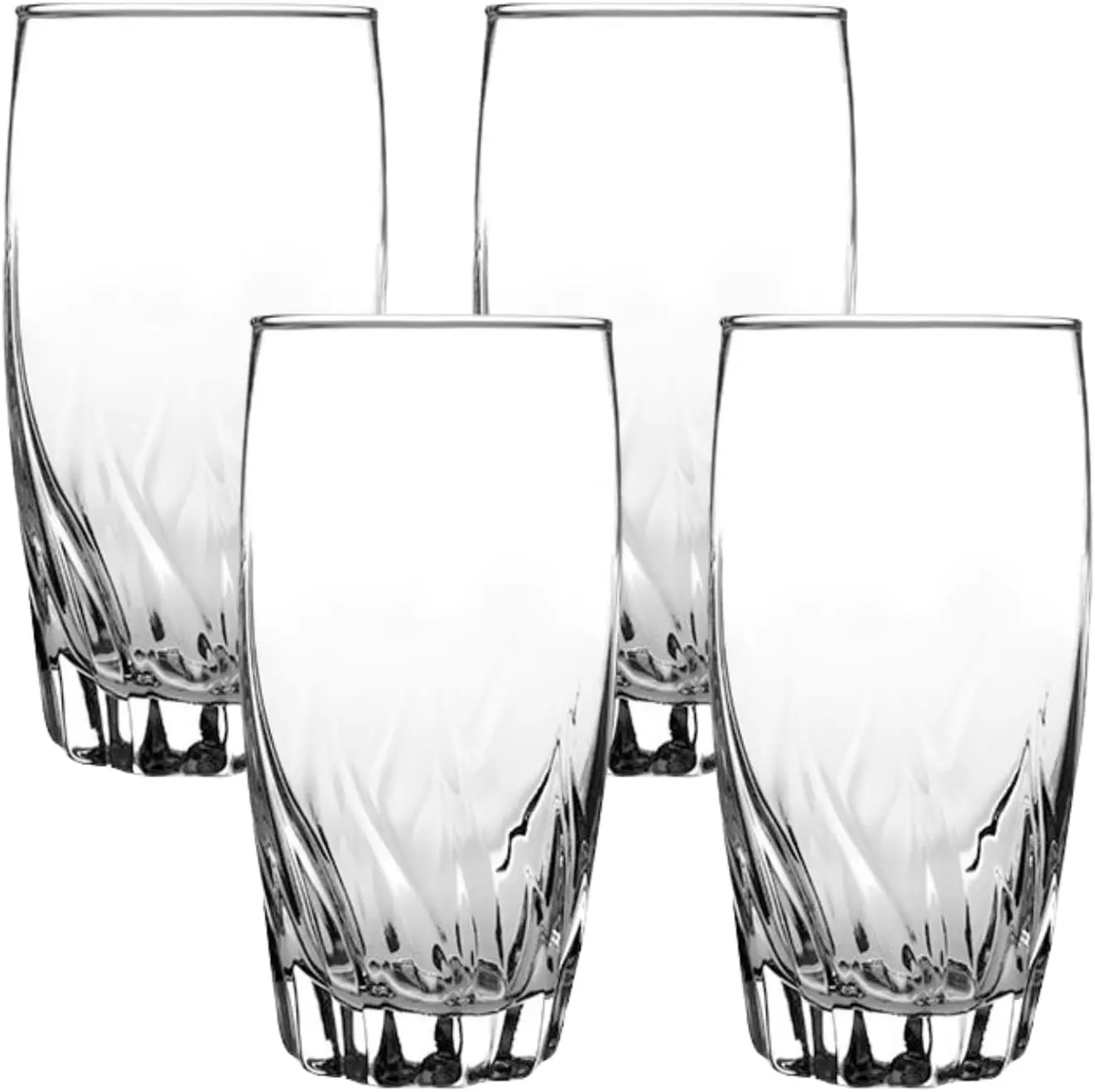 

16 oz Drinking Glasses 4 Pcs Set Anchor Hocking Central Park Glassware for Water Juice Cocktail Iced Tea Dishwasher Safe
