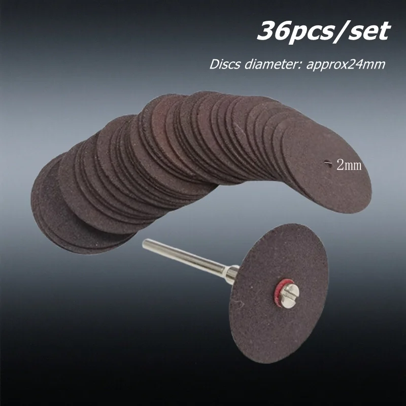 36pcs 24mm Fiberglass Reinforced Mini Drill Cutting Disc Cut Off Wheel Accessories Abrasive Tools for Rotary Tool