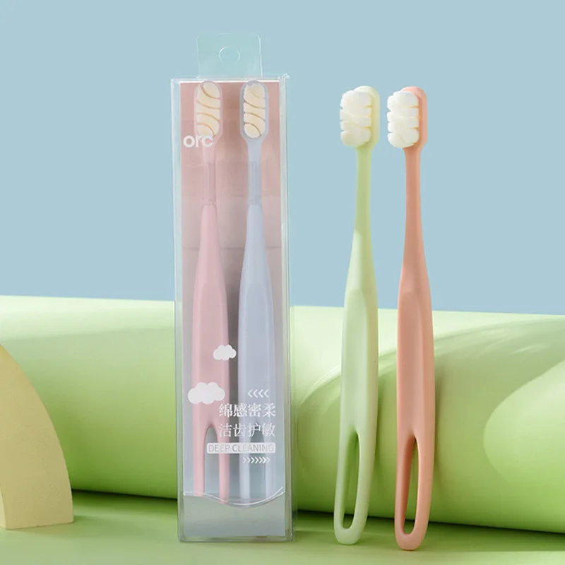 Millions Of Soft Silk Adult Toothbrushes Couple Household Suit Protect Gum Clean Tooth Gaps Convenient Hollow Out Hanging Design