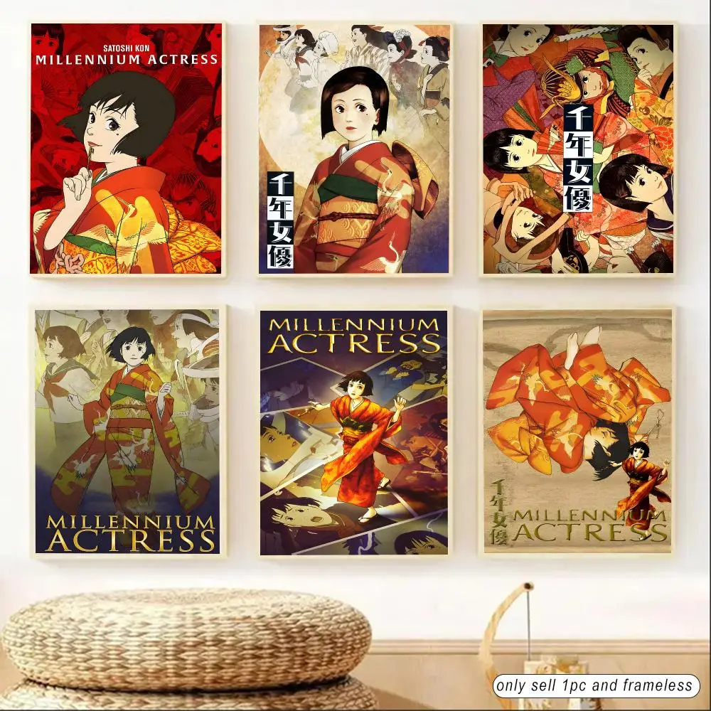Anime M-Millennium Actress Poster Sticky Poster Home Office Wall Bedroom Living Room Kitchen Decoration Painting