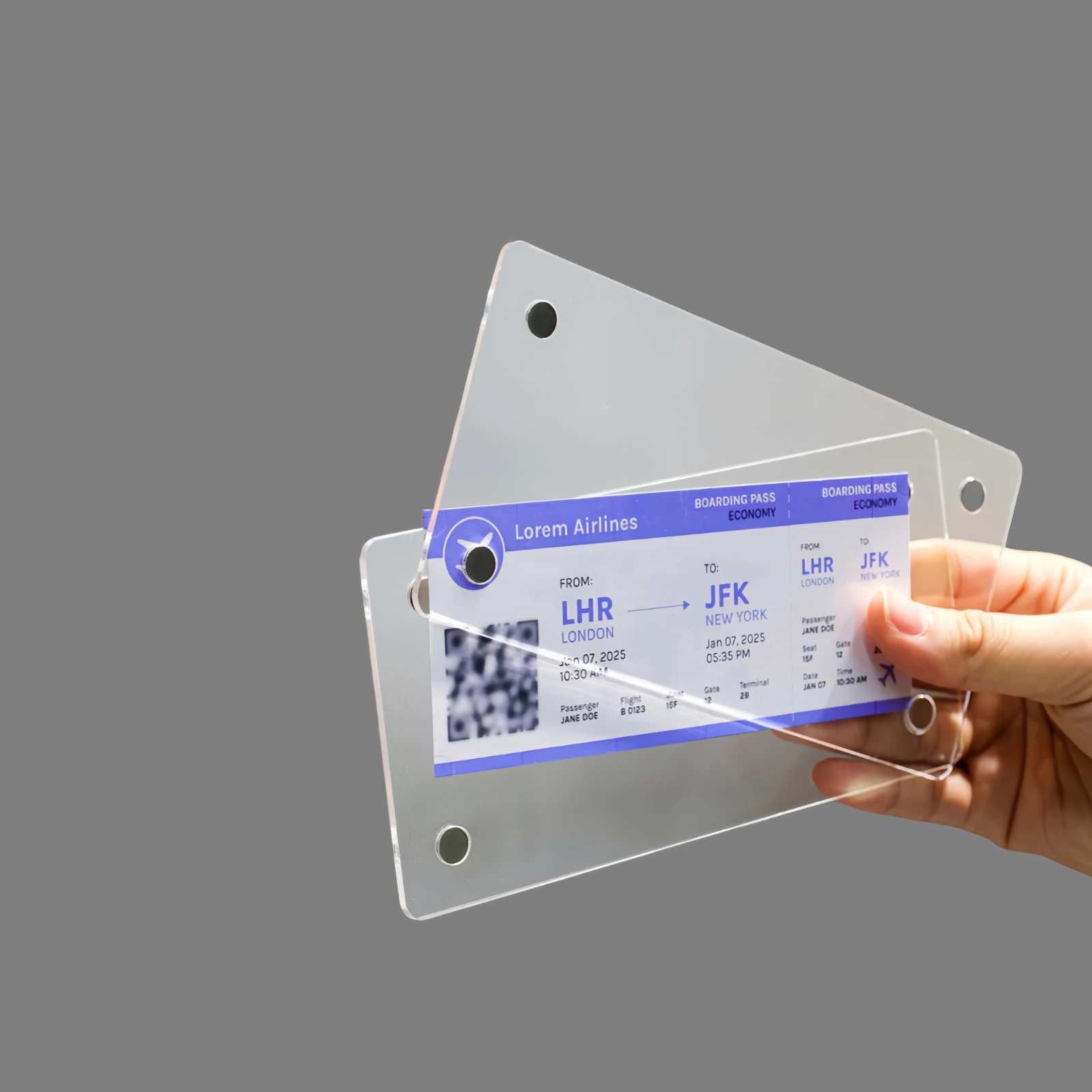 Magnetic Refrigerator Sticker Train Ticket Holder Transparent Photo Storage Frame Ticket Stub Magnetic Clip Acrylic Card Holder