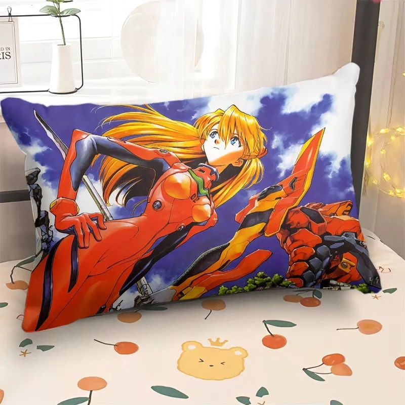 Neon Genesis Evangelion Cartoon Cute Print Pillowcase Home Living Room Student Dormitory Pillow Decoration Soft Skin Friendly