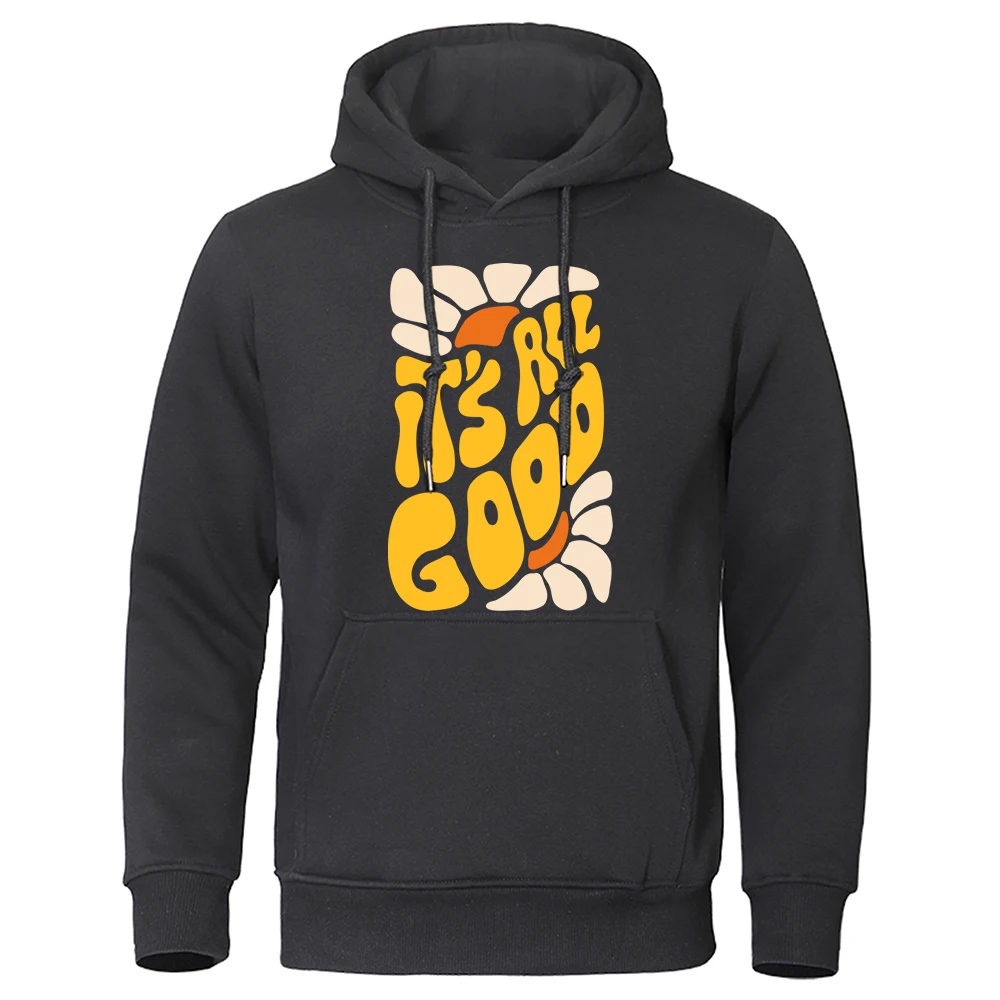 

It'S All Good Sunflower Clothing For Men Classic Graphics Hoodies Outdoor Oversized Clothes Comfortable Harajuku Streetwear Male