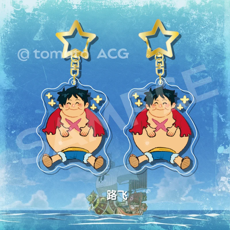 قطعة واحدة اثنين من الجانب أنيمي المفاتيح Doflamingo سلسلة مفاتيح مصنوعة من الأكريليك القانون حلقة رئيسية حقيبة قلادة حلية لطيف اكسسوارات صديق هدية