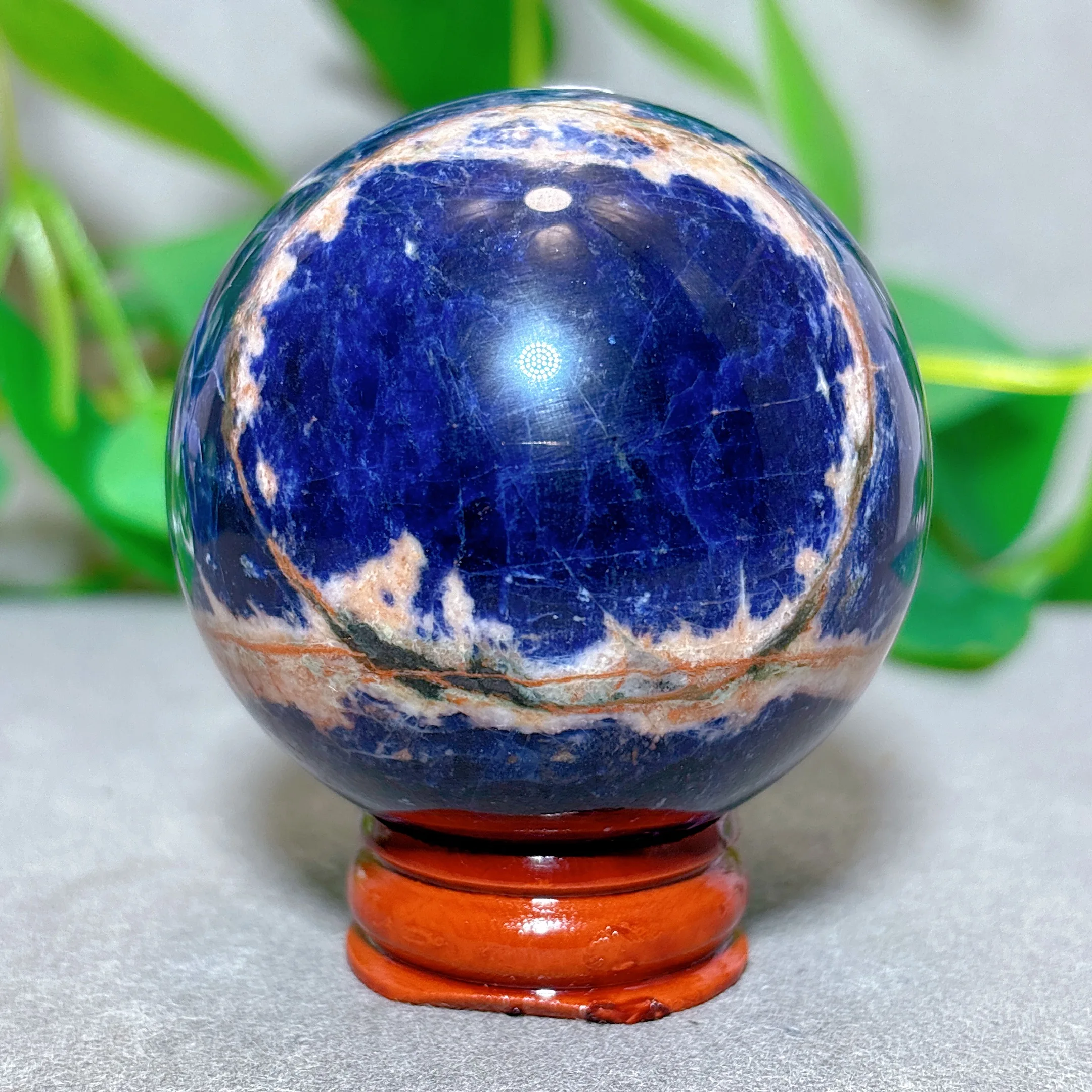 Sodalite Sphere Reiki Energy Crystal Natural Stone Quartz Stone Minerals Home Decoration Craft Gifts Spiritual Luck Love +Stand