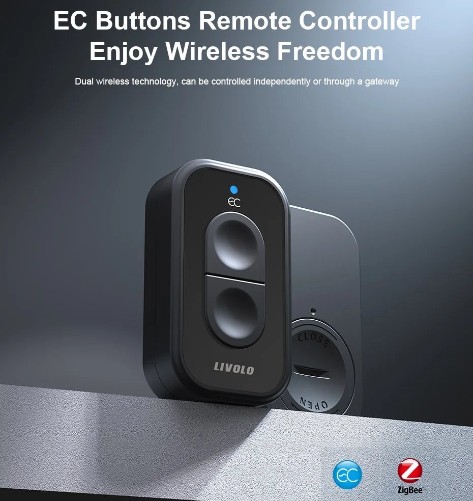 LIVOLO Buttons Smart Remote Controller with Independently Dual Wireless Technology for Zigbee EC Protocol Switch or Socket