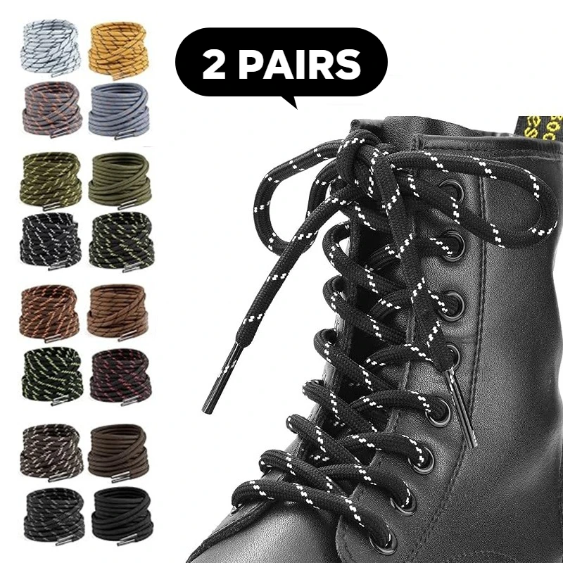 Robuste Runde Schnürsenkel, 2 Paar Langlebige Geflochtene Stiefelschnürsenkel für Wander- und Arbeitsschuhe, Trekking-Outdoor-Schuhe Durchmesser 4,5MM