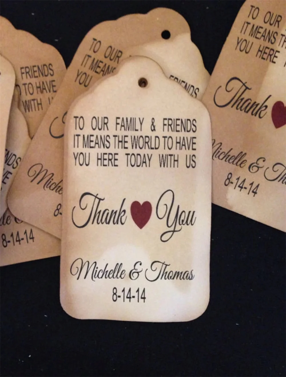 50PCS Custom To Our Family and Friends Thank you Tag SMALL 2