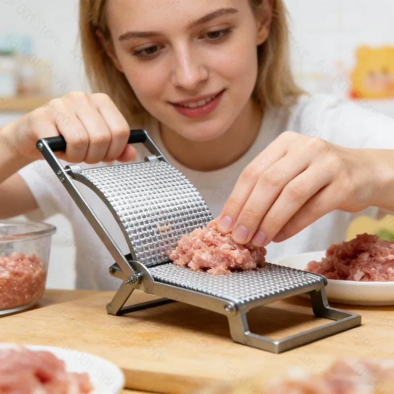 Manual Meat Tenderizer Cuber Press Stainless Steel Manual Meat Slicer Handheld Press Tool For Chicken Beef Pork Steaks