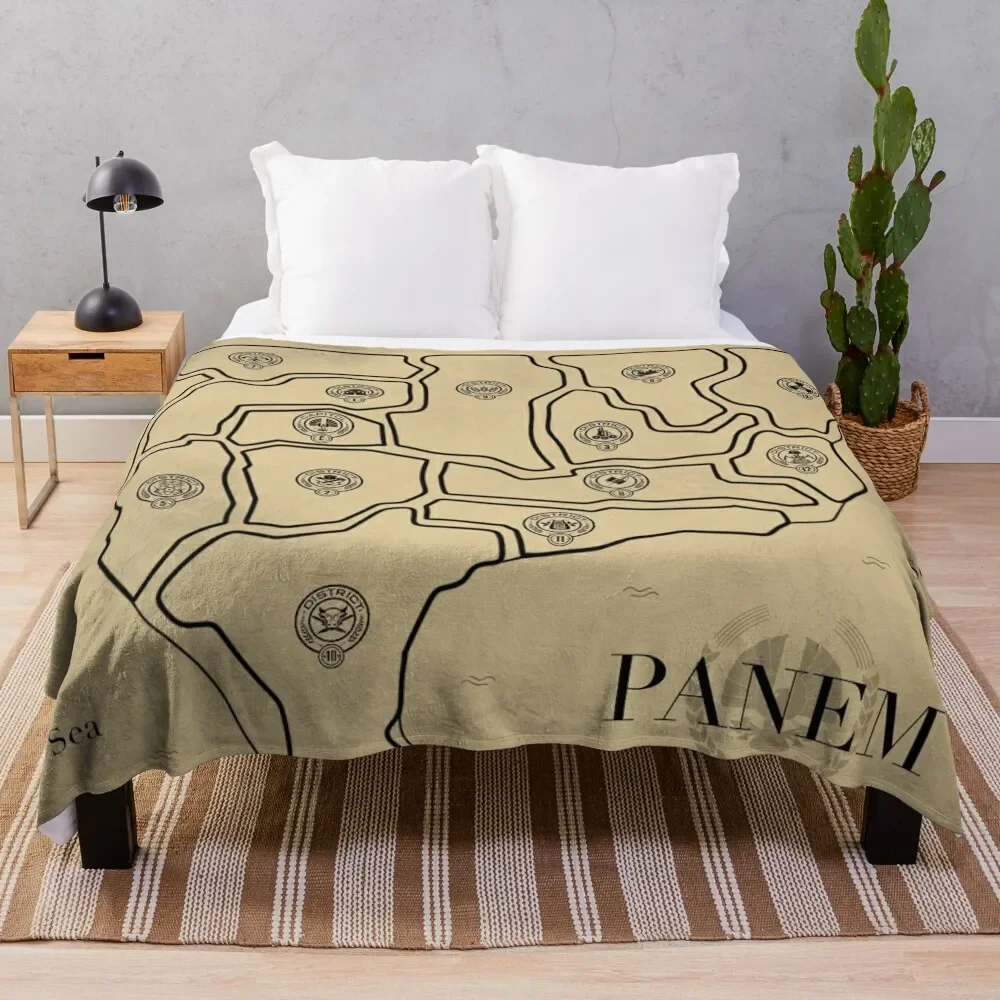 

The Hunger Games map of Panem with all Districts Throw Blanket Color Fast Cozy Throw Blanket