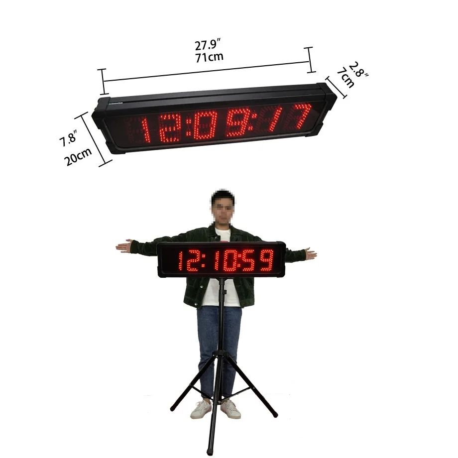 Orologio temporizzato portatile da 5 pollici per sport all'aria aperta, timer per il conto alla rovescia elettronico digitale a LED montato a parete per uso multiplo