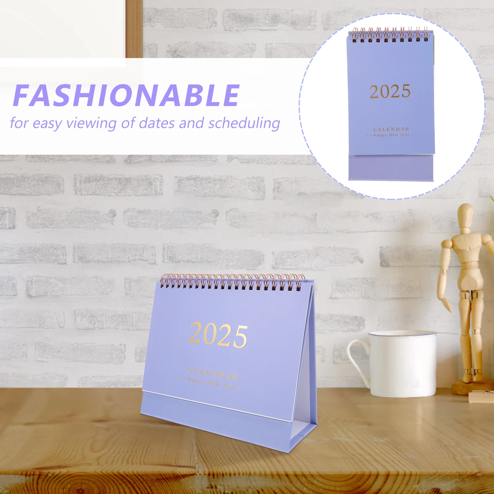 

2025 Desk Calendar Standing Flip Table Daily Calendars New Year Paper Decorative Office Monthly Memo Lightweight Portable