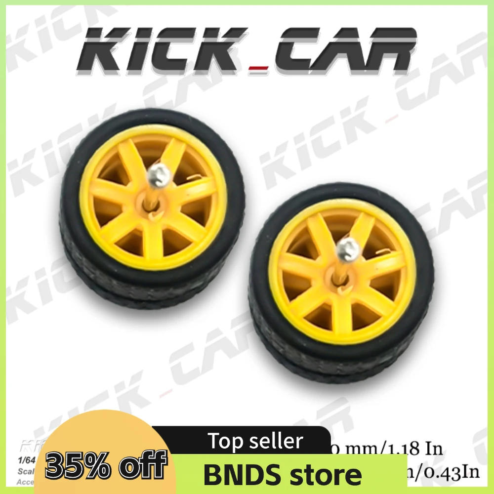 Model Car 1/64 Wheels with Rubber Tyres 1Set Modified Parts Racing Vehicle Toys Cars For Hotwheels Tomica MiniGT