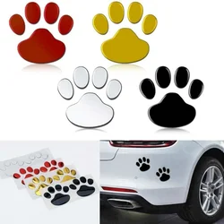 3Dペット用ステッカー2ピース/セット,犬,猫,クマ,足のステッカー,クールなデザイン,チェーンステッカー,シルバー,レッド,ブラック,ゴールド