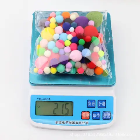10 mm till 30 mm 20 g Pompom i flera storlekar, blandade färger, pälspyssel, gör-det-själv-mjuka pompombollar, bröllopsdekoration, limmade på tygtillbehör 10 best sales pom-pom-bollar - №8
