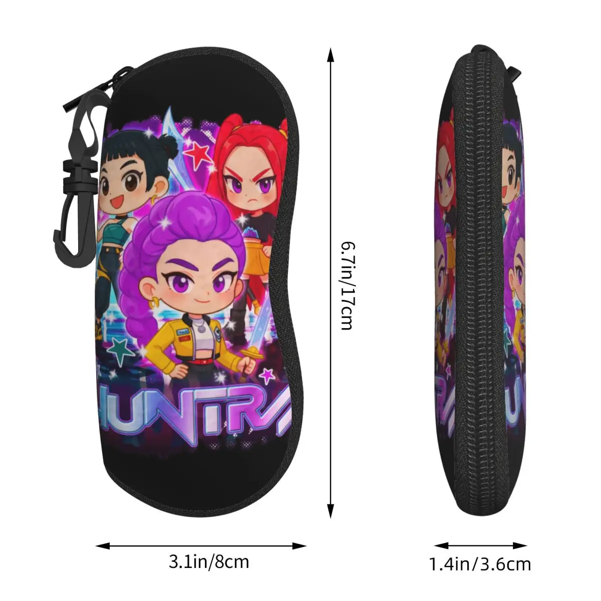 مخصص Kpop شيطان هنتر Huntrix الفتيات شل نظارات حالة للجنسين السفر النظارات حالة النظارات الشمسية حامي مربع