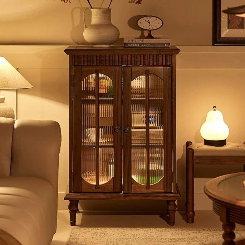 LMM French retro TV cabinet living room medieval display cabinet