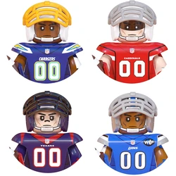 8Pcs Set Football Rugby Basketball Soccer Sport Player Bundle NFL Action Figure Mini Buliding Blocks Bricks